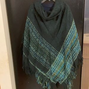 Multicolor unbranded wool poncho